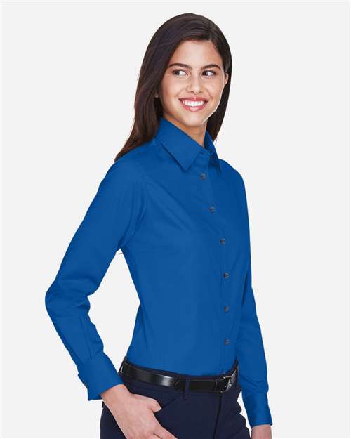 Harriton Women's Easy Blend™ Twill Dress Shirt with Stain-Release M500W