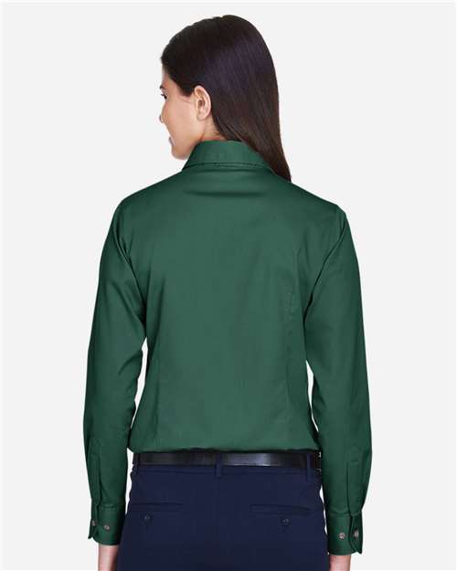 Harriton Women's Easy Blend™ Twill Dress Shirt with Stain-Release M500W