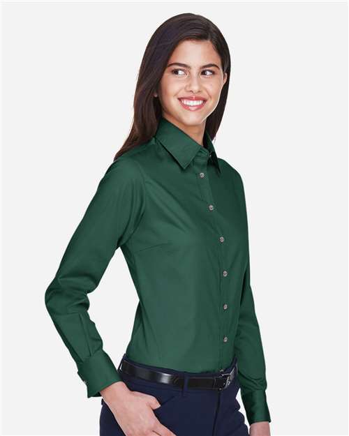 Harriton Women's Easy Blend™ Twill Dress Shirt with Stain-Release M500W