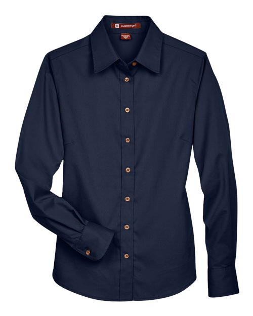 Harriton Women's Easy Blend™ Twill Dress Shirt with Stain-Release M500W