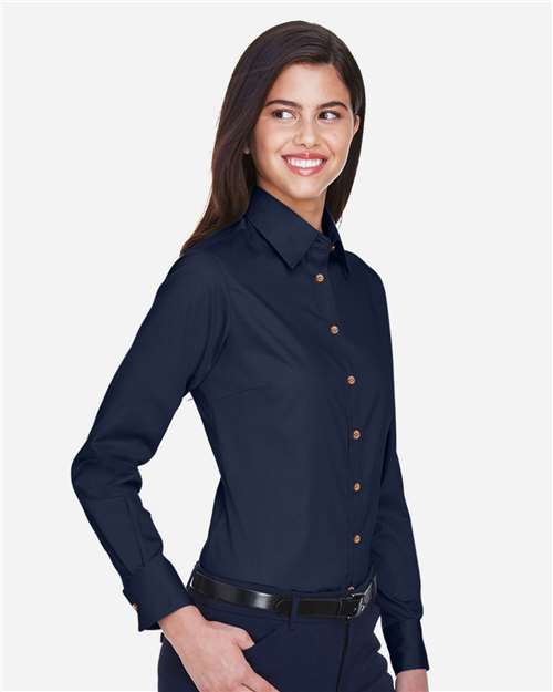 Harriton Women's Easy Blend™ Twill Dress Shirt with Stain-Release M500W