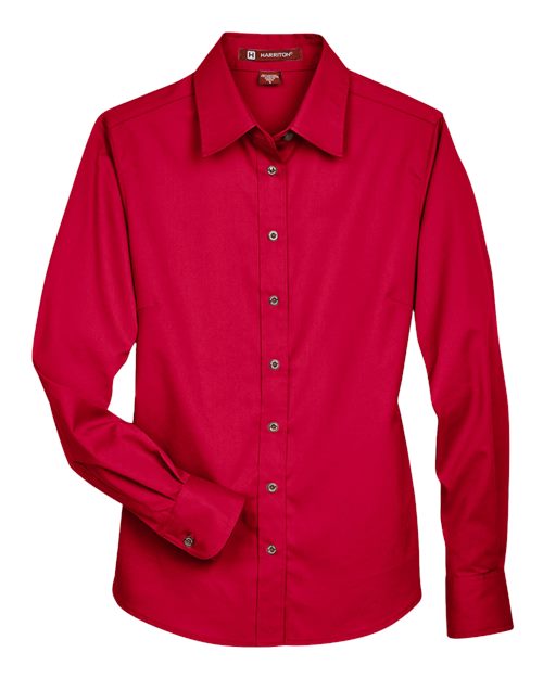 Harriton Women's Easy Blend™ Twill Dress Shirt with Stain-Release M500W