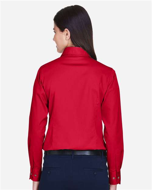 Harriton Women's Easy Blend™ Twill Dress Shirt with Stain-Release M500W