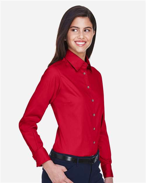 Harriton Women's Easy Blend™ Twill Dress Shirt with Stain-Release M500W