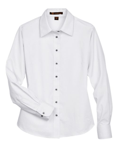 Harriton Women's Easy Blend™ Twill Dress Shirt with Stain-Release M500W