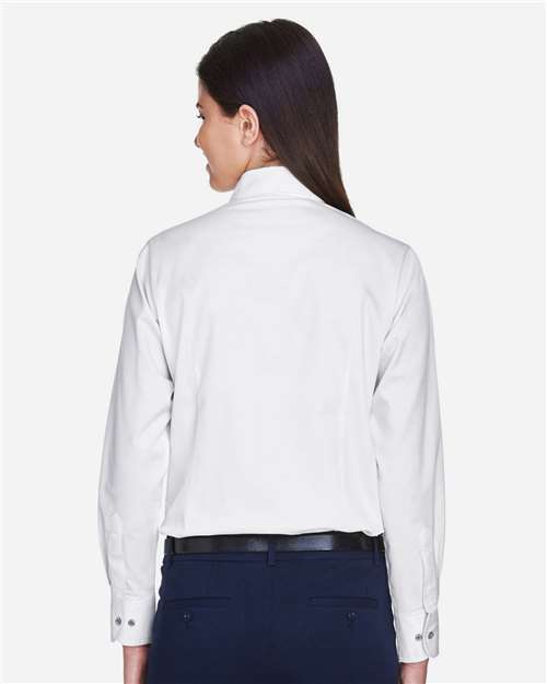 Harriton Women's Easy Blend™ Twill Dress Shirt with Stain-Release M500W
