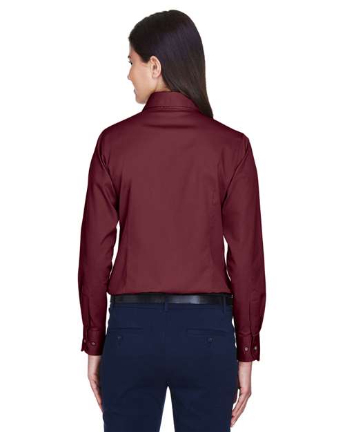 Harriton Women's Easy Blend™ Twill Dress Shirt with Stain-Release M500W