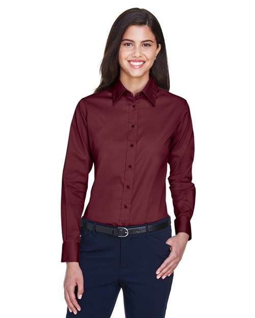 Harriton Women's Easy Blend™ Twill Dress Shirt with Stain-Release M500W
