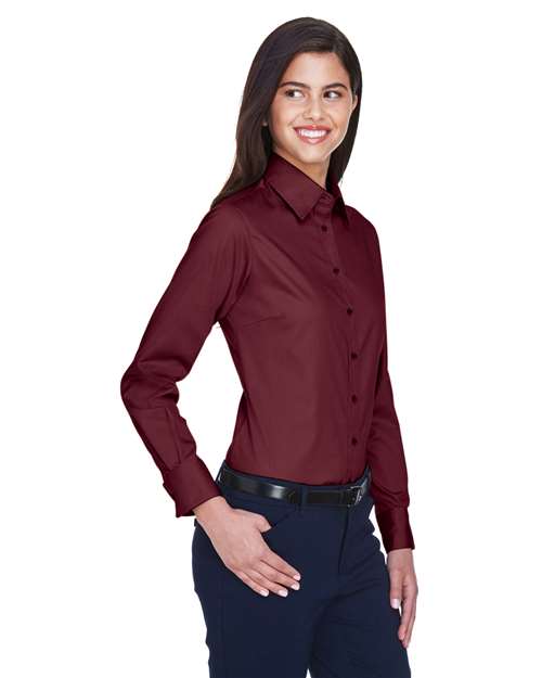 Harriton Women's Easy Blend™ Twill Dress Shirt with Stain-Release M500W