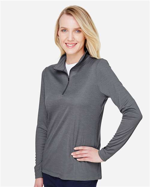 Team 365 Women's Zone Sonic Heather Performance Quarter-Zip Pullover TT31HW
