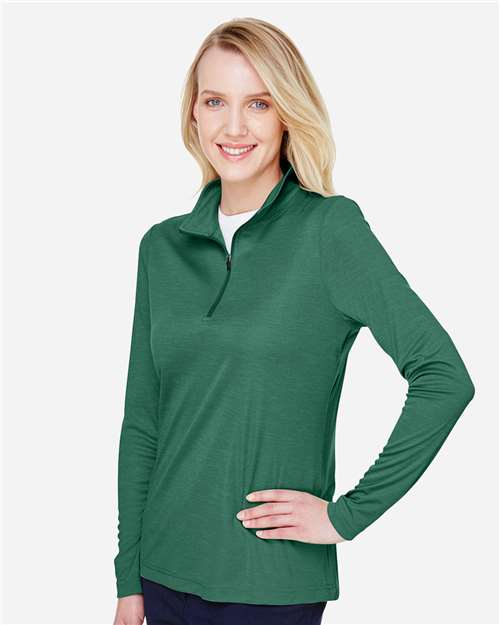 Team 365 Women's Zone Sonic Heather Performance Quarter-Zip Pullover TT31HW