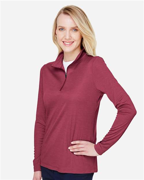 Team 365 Women's Zone Sonic Heather Performance Quarter-Zip Pullover TT31HW
