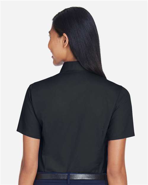Harriton Women's Easy Blend™ Short Sleeve Twill Dress Shirt with Stain-Release M500SW