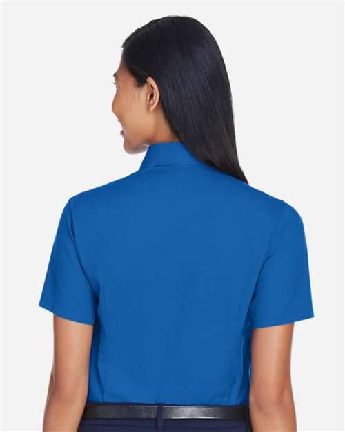 Harriton Women's Easy Blend™ Short Sleeve Twill Dress Shirt with Stain-Release M500SW