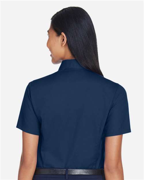 Harriton Women's Easy Blend™ Short Sleeve Twill Dress Shirt with Stain-Release M500SW