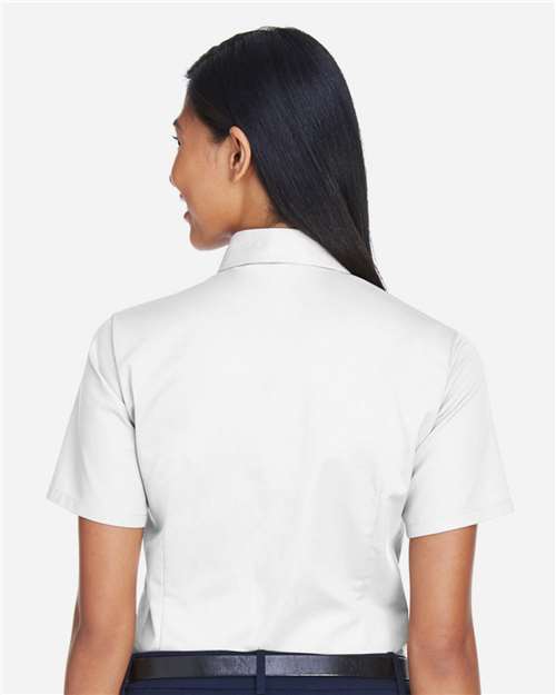 Harriton Women's Easy Blend™ Short Sleeve Twill Dress Shirt with Stain-Release M500SW