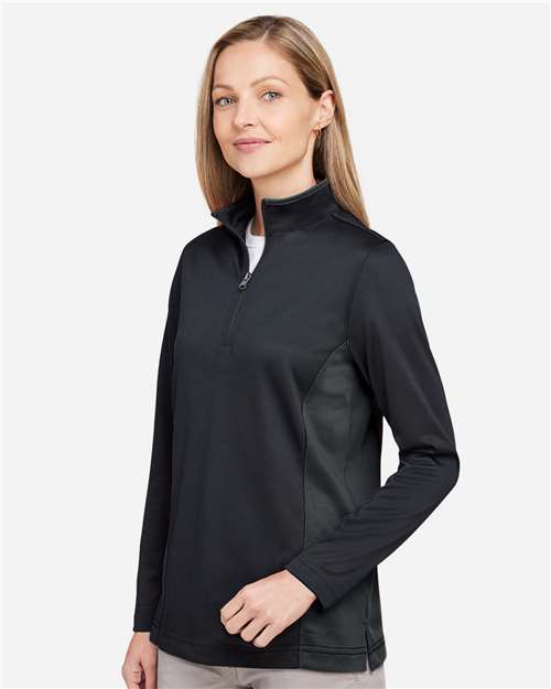 Harriton Women's Flash Snag Protection Plus IL Colorblock Quarter-Zip Pullover M786W