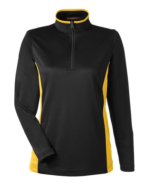 Harriton Women's Flash Snag Protection Plus IL Colorblock Quarter-Zip Pullover M786W