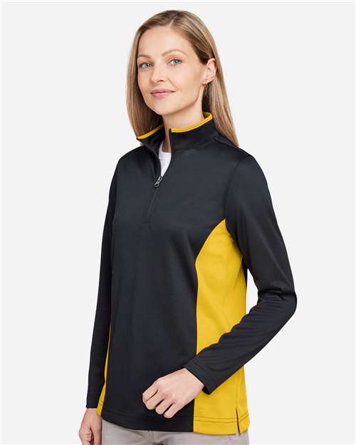 Harriton Women's Flash Snag Protection Plus IL Colorblock Quarter-Zip Pullover M786W