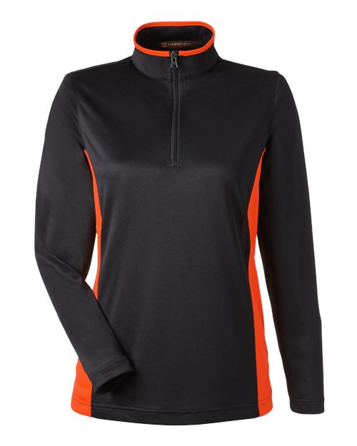 Harriton Women's Flash Snag Protection Plus IL Colorblock Quarter-Zip Pullover M786W