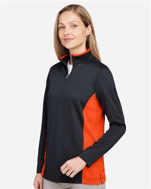 Harriton Women's Flash Snag Protection Plus IL Colorblock Quarter-Zip Pullover M786W