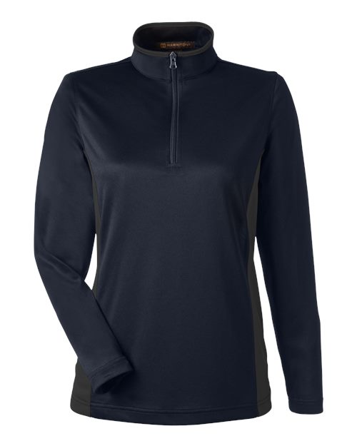 Harriton Women's Flash Snag Protection Plus IL Colorblock Quarter-Zip Pullover M786W