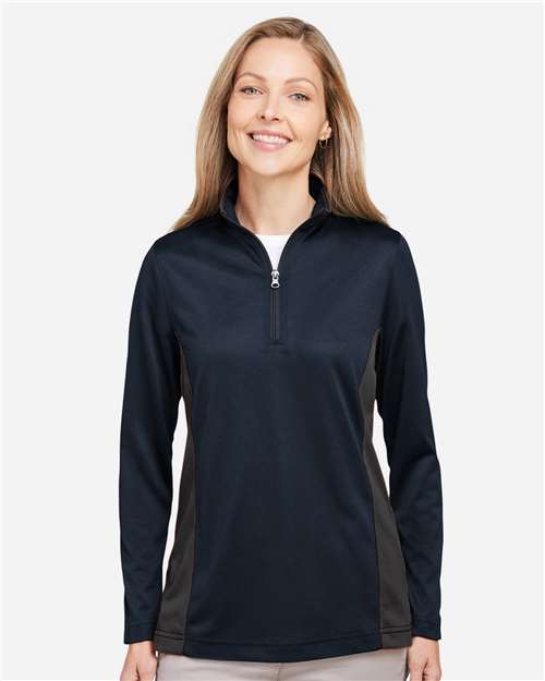 Harriton Women's Flash Snag Protection Plus IL Colorblock Quarter-Zip Pullover M786W