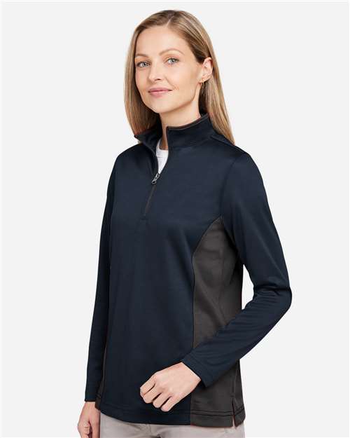 Harriton Women's Flash Snag Protection Plus IL Colorblock Quarter-Zip Pullover M786W