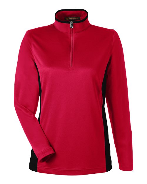 Harriton Women's Flash Snag Protection Plus IL Colorblock Quarter-Zip Pullover M786W