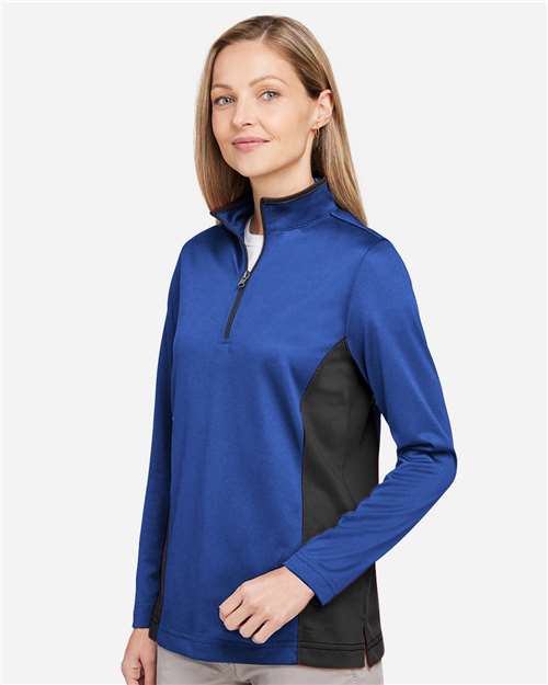 Harriton Women's Flash Snag Protection Plus IL Colorblock Quarter-Zip Pullover M786W