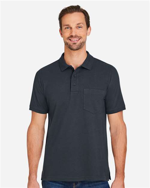 Harriton Men's Valiant Cotton Snag Protect Pocket Polo M205P