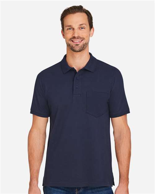 Harriton Men's Valiant Cotton Snag Protect Pocket Polo M205P