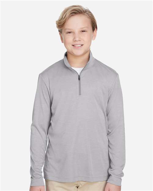 Team 365 Youth Zone Sonic Heather Performance Quarter-Zip Pullover TT31HY