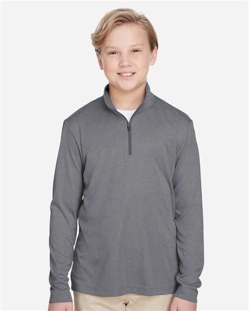 Team 365 Youth Zone Sonic Heather Performance Quarter-Zip Pullover TT31HY