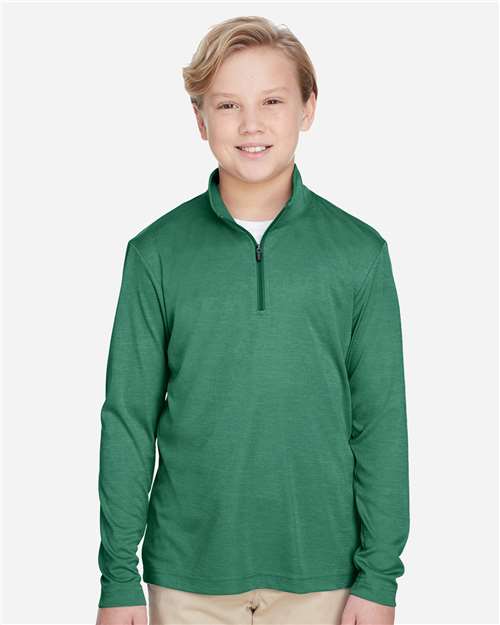 Team 365 Youth Zone Sonic Heather Performance Quarter-Zip Pullover TT31HY