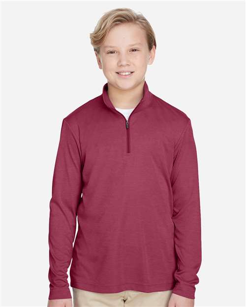 Team 365 Youth Zone Sonic Heather Performance Quarter-Zip Pullover TT31HY