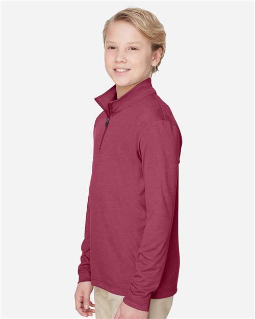 Team 365 Youth Zone Sonic Heather Performance Quarter-Zip Pullover TT31HY