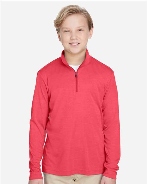 Team 365 Youth Zone Sonic Heather Performance Quarter-Zip Pullover TT31HY