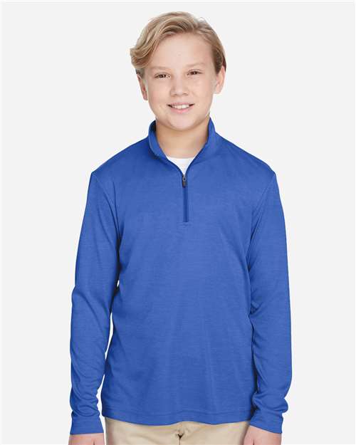 Team 365 Youth Zone Sonic Heather Performance Quarter-Zip Pullover TT31HY