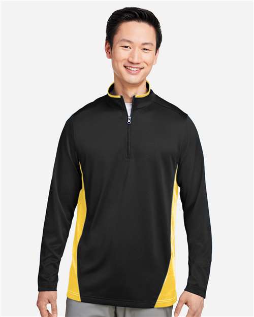 Harriton Men's Flash Snag Protection Plus IL Colorblock Quarter-Zip Pullover M786