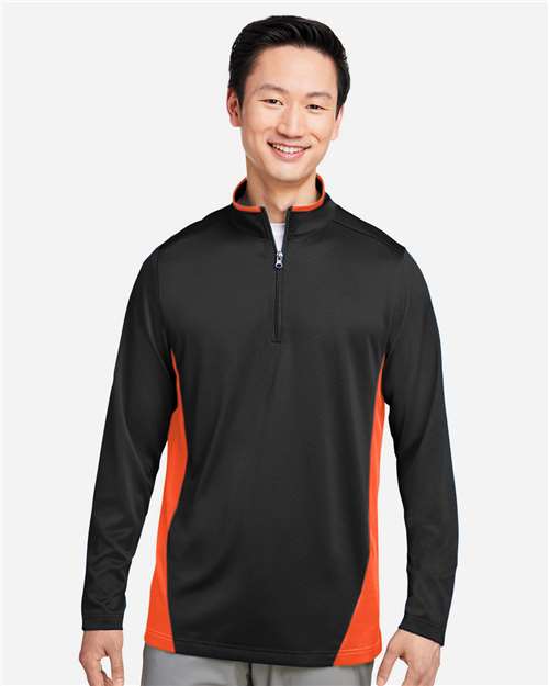 Harriton Men's Flash Snag Protection Plus IL Colorblock Quarter-Zip Pullover M786