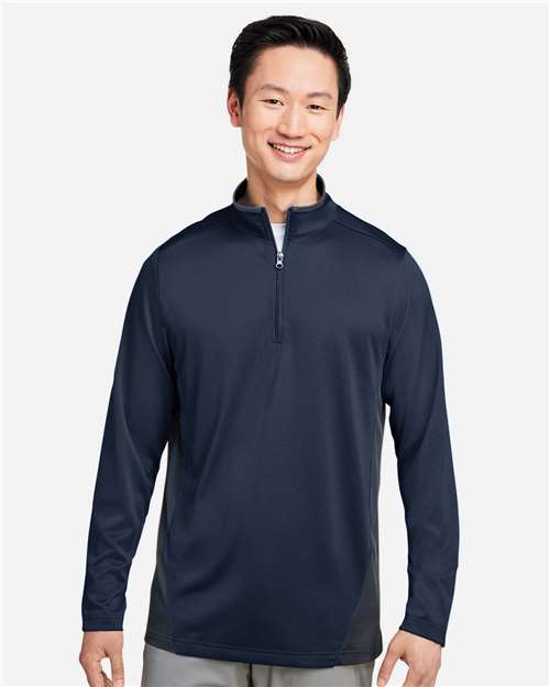 Harriton Men's Flash Snag Protection Plus IL Colorblock Quarter-Zip Pullover M786