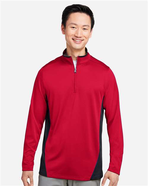 Harriton Men's Flash Snag Protection Plus IL Colorblock Quarter-Zip Pullover M786