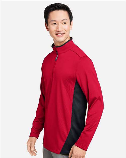 Harriton Men's Flash Snag Protection Plus IL Colorblock Quarter-Zip Pullover M786