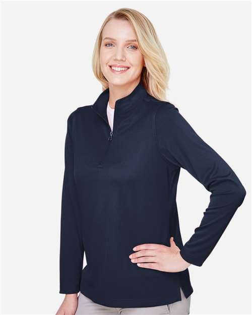 Harriton Women's Advantage Snag Protection Plus Quarter-Zip Pullover M748W