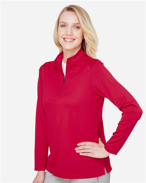Harriton Women's Advantage Snag Protection Plus Quarter-Zip Pullover M748W