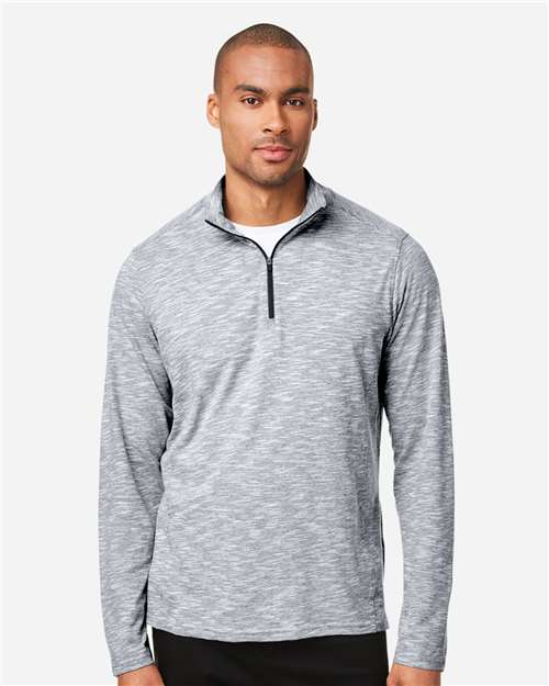 North End Men's Eclipse Jacquard Quarter-Zip Pullover NE415