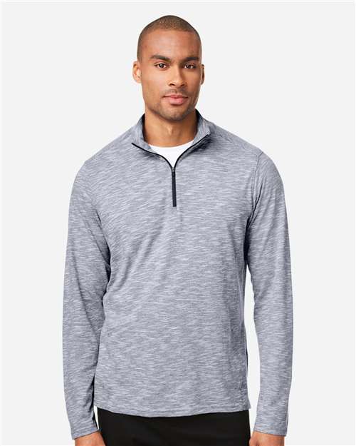 North End Men's Eclipse Jacquard Quarter-Zip Pullover NE415