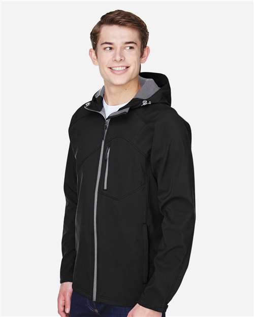 North End Men's Prospect Two-Layer Fleece Bonded Soft Shell Hooded Jacket 88166