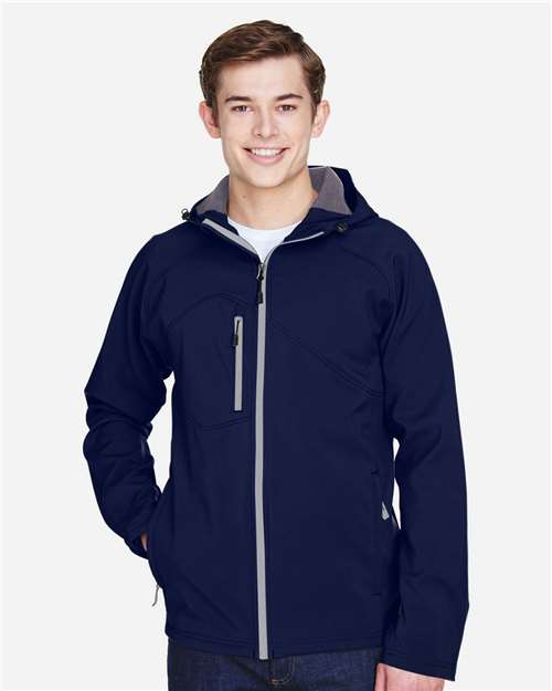 North End Men's Prospect Two-Layer Fleece Bonded Soft Shell Hooded Jacket 88166
